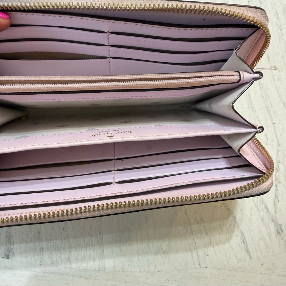 Kate Spade Pink Parrot Flock Party Large Continental Zip Around Wallet - Picture 8 of 14